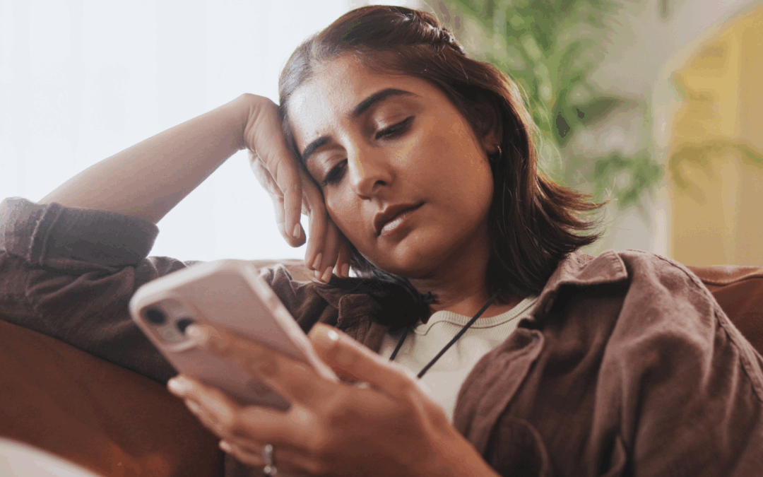 a girl on her phone navigating Screen Time and Mental Health